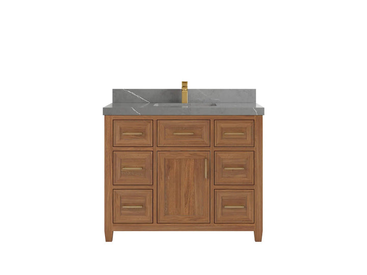 Santa Monica Teak Wood 42 in. W x 22 in. D Single Sink Bathroom Vanity - photo 23