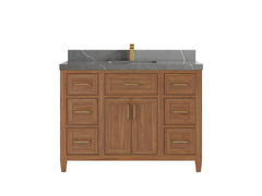 Santa Monica Teak Wood 48 in. W x 22 in. D Single Sink Bathroom Vanity - photo 23