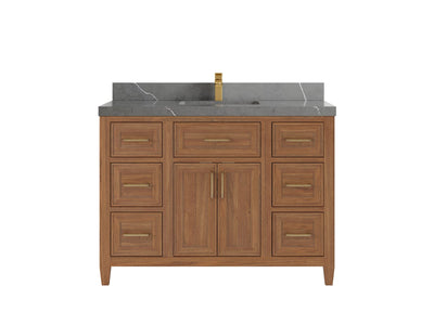 Santa Monica Teak Wood 48 in. W x 22 in. D Single Sink Bathroom Vanity