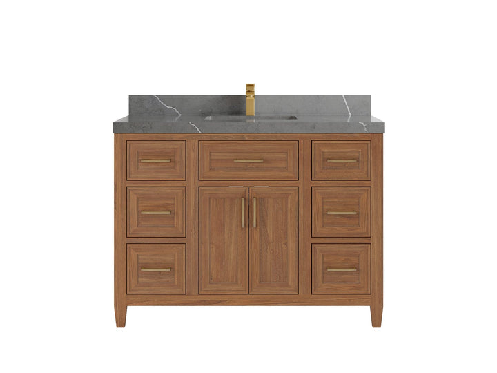 Santa Monica Teak Wood 48 in. W x 22 in. D Single Sink Bathroom Vanity - photo 23