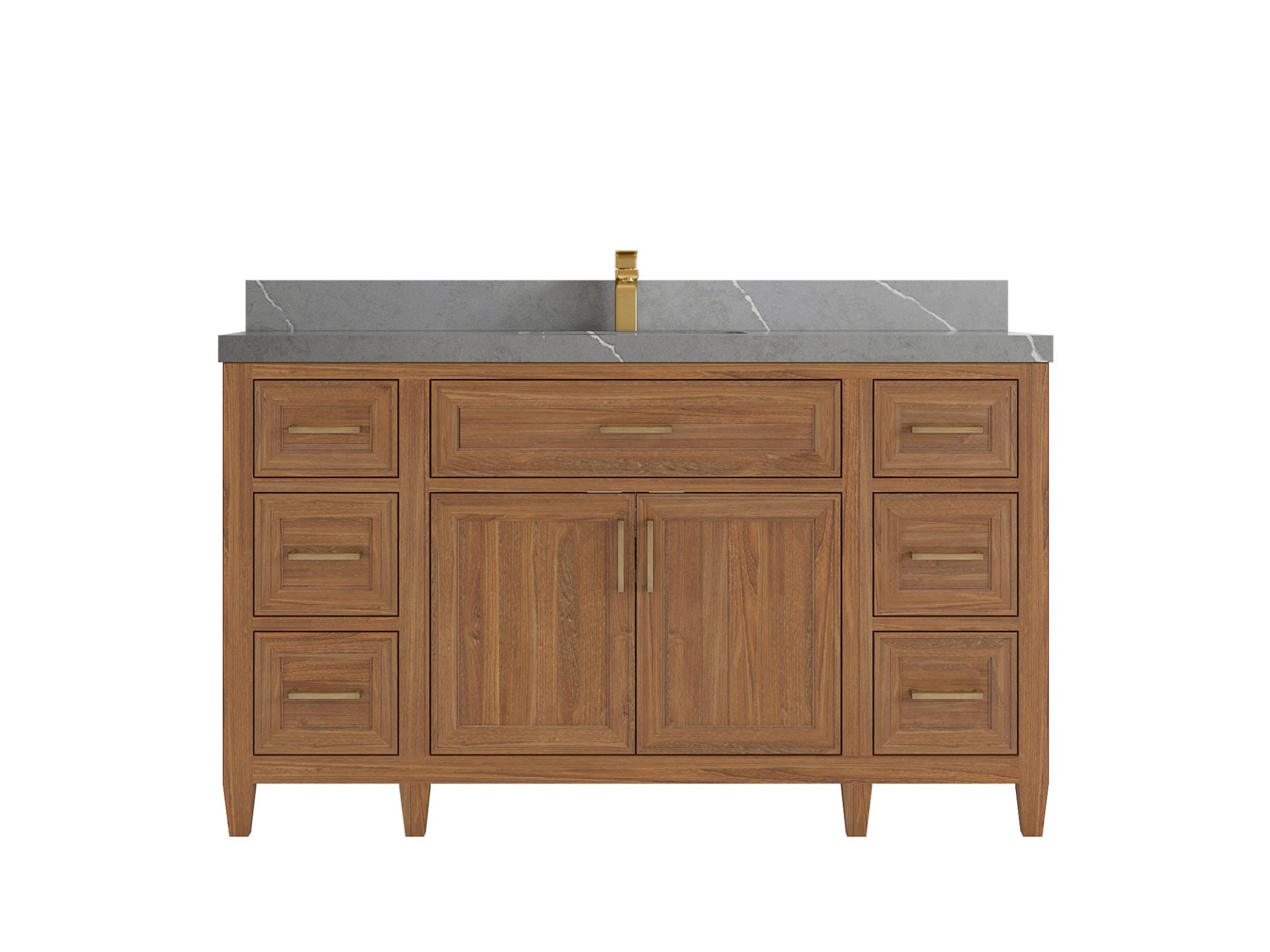 Santa Monica Teak Wood 60 in. W x 22 in. D Single Sink Bathroom Vanity