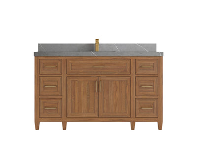 Santa Monica Teak Wood 60 in. W x 22 in. D Single Sink Bathroom Vanity