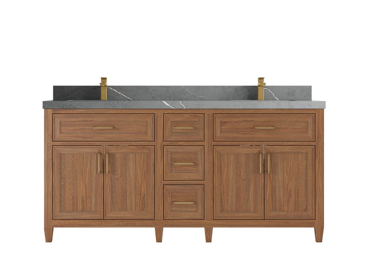 Santa Monica Teak Wood 72 in. W x 22 in. D Double Sink Bathroom Vanity - photo 23