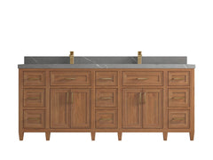 Santa Monica Teak Wood 84 in. W x 22 in. D Double Sink Bathroom Vanity - photo 23