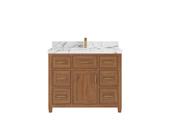 Santa Monica Teak Wood 42 in. W x 22 in. D Single Sink Bathroom Vanity - photo 10