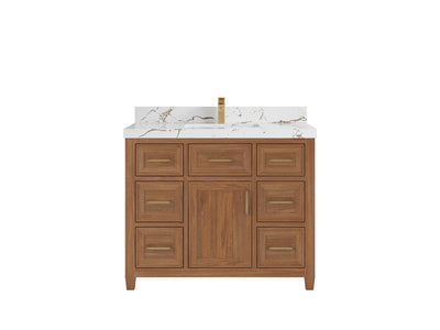 Santa Monica Teak Wood 42 in. W x 22 in. D Single Sink Bathroom Vanity