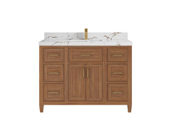 Santa Monica Teak Wood 48 in. W x 22 in. D Single Sink Bathroom Vanity - photo 11