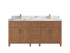 Santa Monica Teak Wood 72 in. W x 22 in. D Double Sink Bathroom Vanity - photo 10