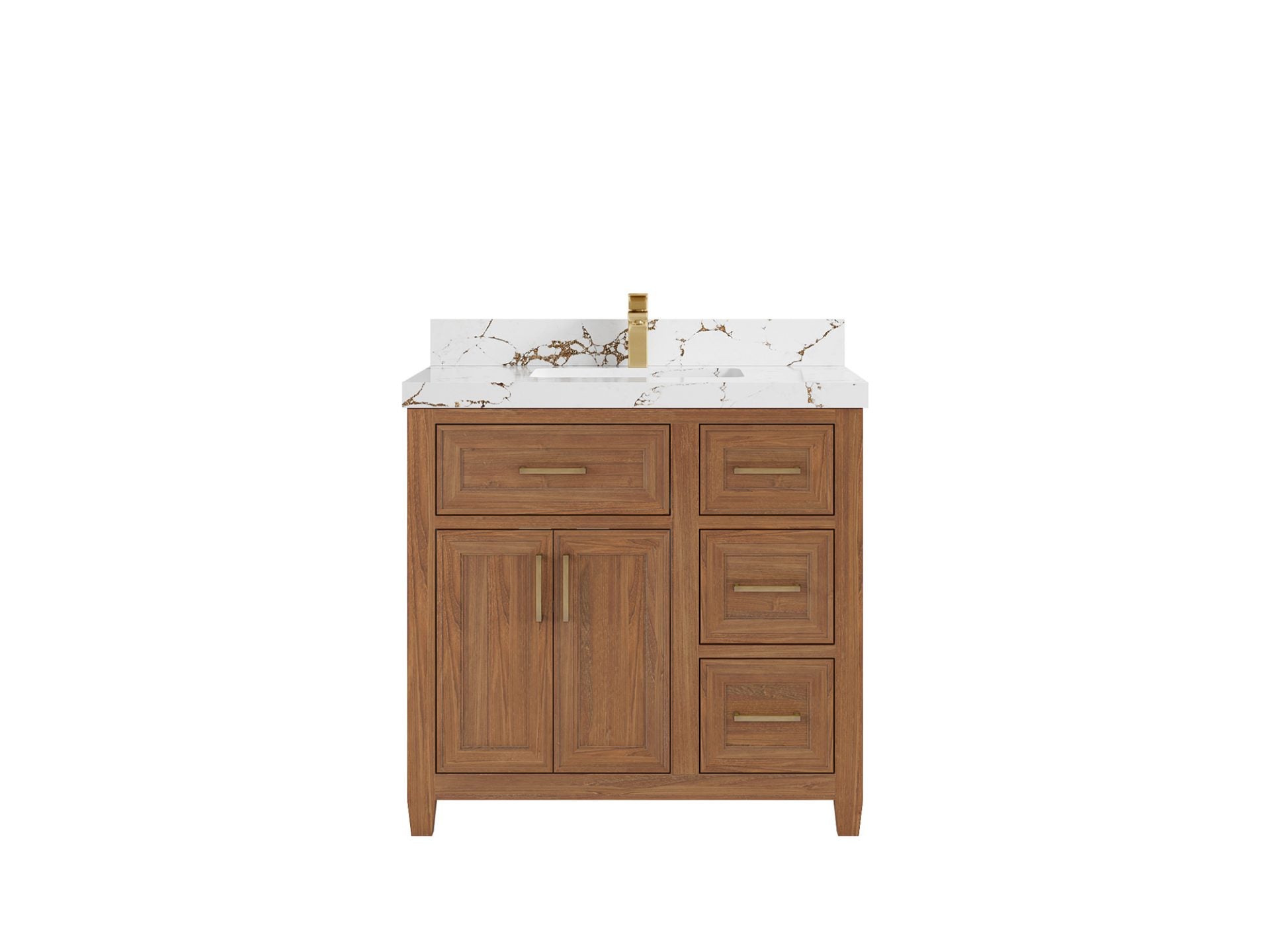 Santa Monica Teak Wood 36 in. W x 22 in. D Single Sink Bathroom Vanity