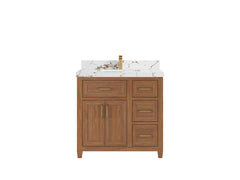 Santa Monica Teak Wood 36 in. W x 22 in. D Single Sink Bathroom Vanity - photo 10