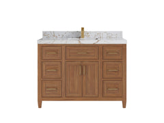 Santa Monica Teak Wood 48 in. W x 22 in. D Single Sink Bathroom Vanity - photo 12