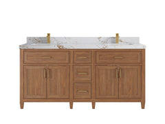 Santa Monica Teak Wood 72 in. W x 22 in. D Double Sink Bathroom Vanity - photo 11