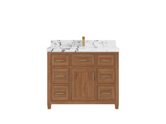 Santa Monica Teak Wood 42 in. W x 22 in. D Single Sink Bathroom Vanity - photo 11