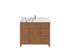 Santa Monica Teak Wood 42 in. W x 22 in. D Single Sink Bathroom Vanity - photo 12