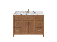 Santa Monica Teak Wood 48 in. W x 22 in. D Single Sink Bathroom Vanity - photo 13