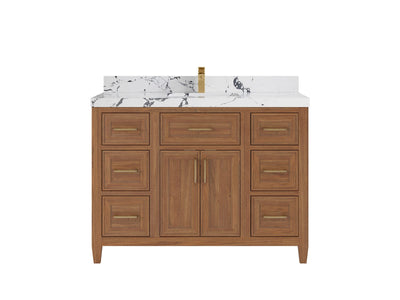 Santa Monica Teak Wood 48 in. W x 22 in. D Single Sink Bathroom Vanity