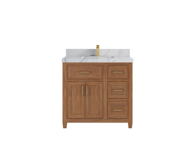 Santa Monica Teak Wood 36 in. W x 22 in. D Single Sink Bathroom Vanity