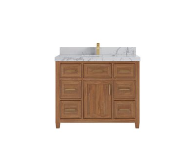 Santa Monica Teak Wood 42 in. W x 22 in. D Single Sink Bathroom Vanity