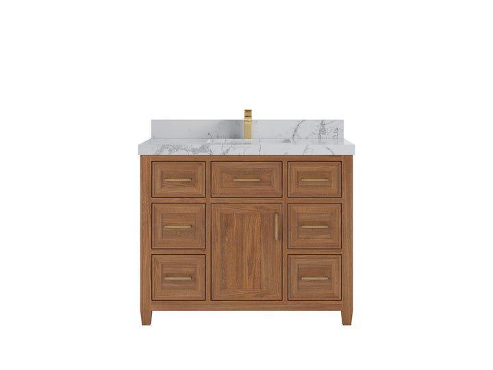 Santa Monica Teak Wood 42 in. W x 22 in. D Single Sink Bathroom Vanity - photo 16