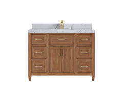 Santa Monica Teak Wood 48 in. W x 22 in. D Single Sink Bathroom Vanity - photo 15