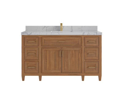Santa Monica Teak Wood 60 in. W x 22 in. D Single Sink Bathroom Vanity