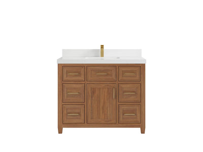 Santa Monica Teak Wood 42 in. W x 22 in. D Single Sink Bathroom Vanity