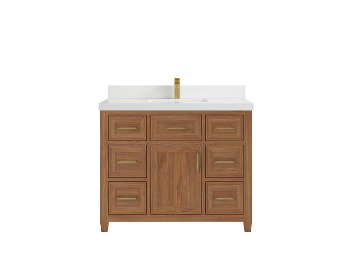 Santa Monica Teak Wood 42 in. W x 22 in. D Single Sink Bathroom Vanity - photo 25