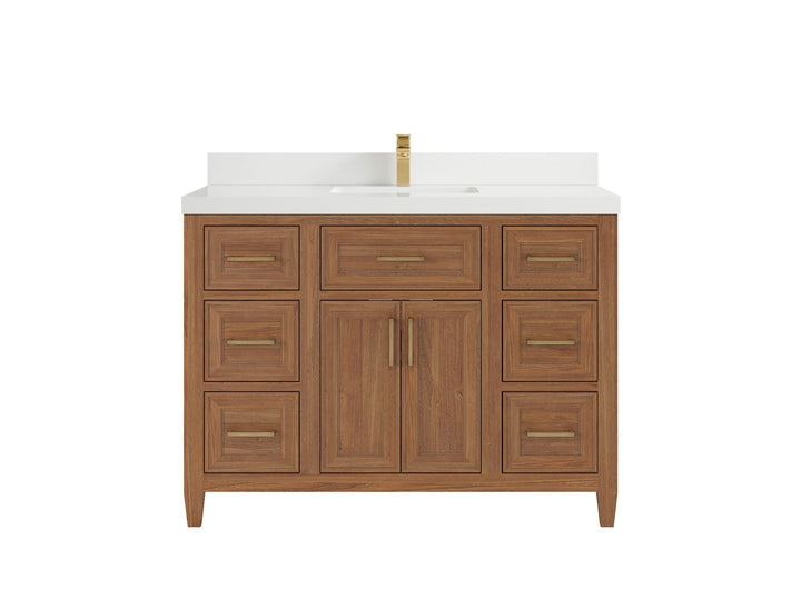Santa Monica Teak Wood 48 in. W x 22 in. D Single Sink Bathroom Vanity - photo 25