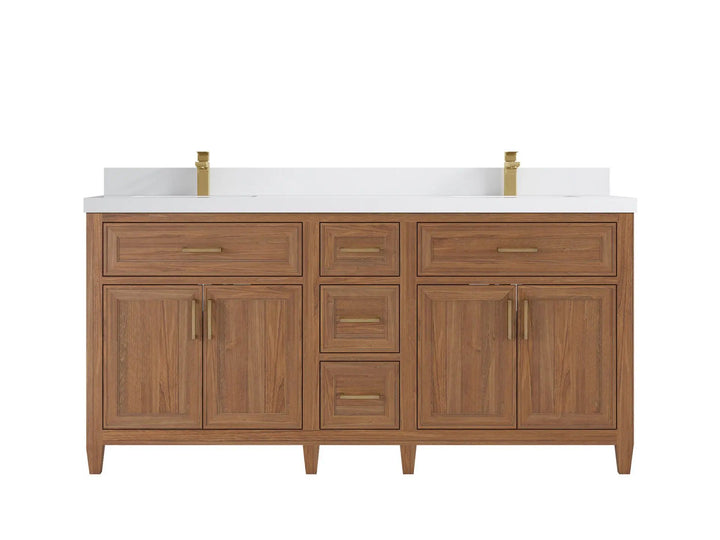 Santa Monica Teak Wood 72 in. W x 22 in. D Double Sink Bathroom Vanity - photo 25