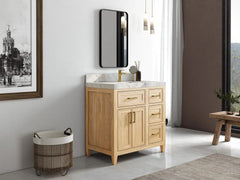 Santa Monica Teak Wood 36 in. W x 22 in. D Single Sink Bathroom Vanity - photo 2