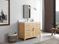 Santa Monica Teak Wood 48 in. W x 22 in. D Single Sink Bathroom Vanity - photo 2