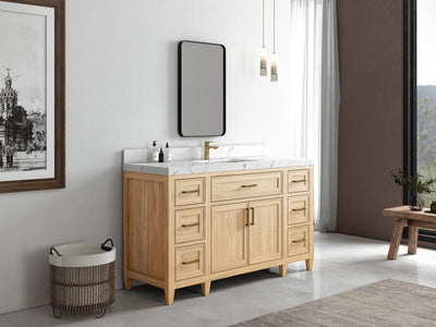 Santa Monica Teak Wood 60 in. W x 22 in. D Single Sink Bathroom Vanity