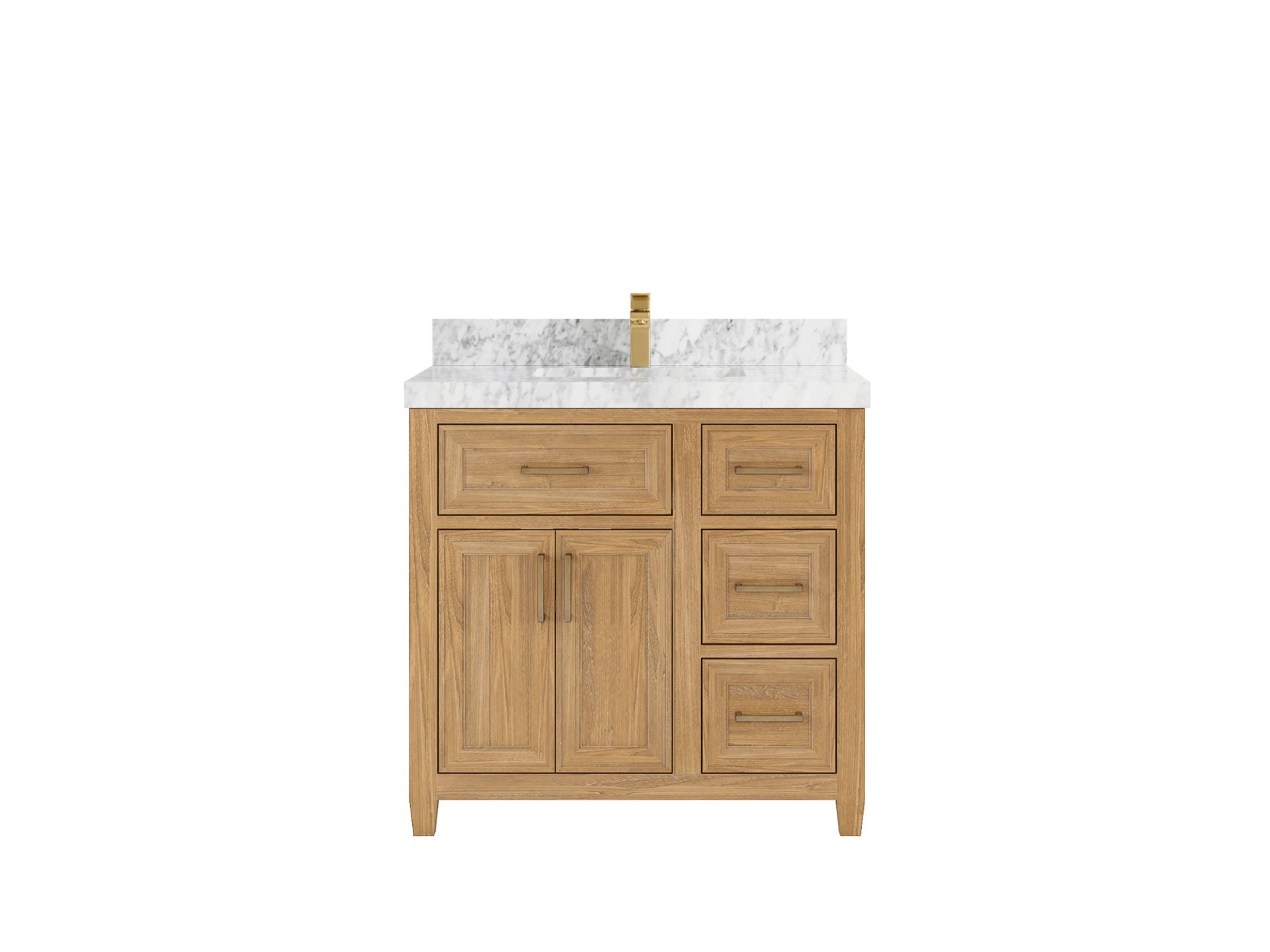 Santa Monica Teak Wood 36 in. W x 22 in. D Single Sink Bathroom Vanity