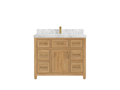 Santa Monica Teak Wood 42 in. W x 22 in. D Single Sink Bathroom Vanity