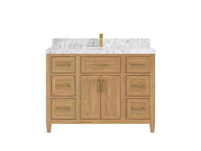 Santa Monica Teak Wood 48 in. W x 22 in. D Single Sink Bathroom Vanity