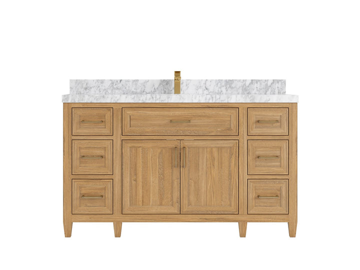 Santa Monica Teak Wood 60 in. W x 22 in. D Single Sink Bathroom Vanity - photo 15