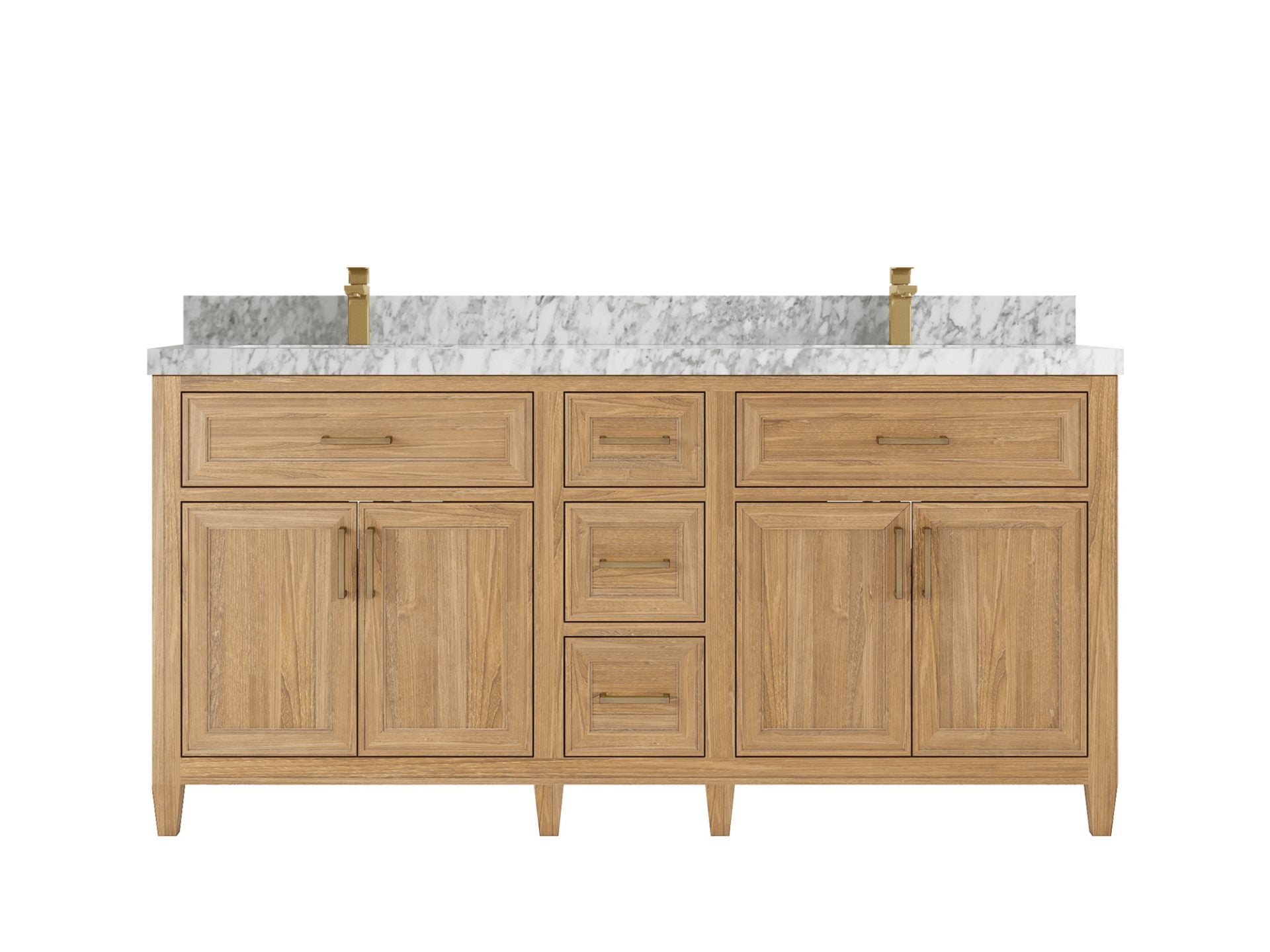 Santa Monica Teak Wood 72 in. W x 22 in. D Double Sink Bathroom Vanity