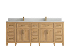 Santa Monica Teak Wood 84 in. W x 22 in. D Double Sink Bathroom Vanity - photo 17