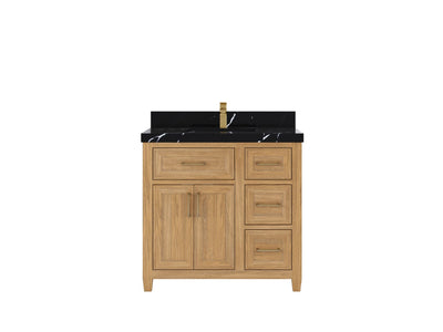 Santa Monica Teak Wood 36 in. W x 22 in. D Single Sink Bathroom Vanity