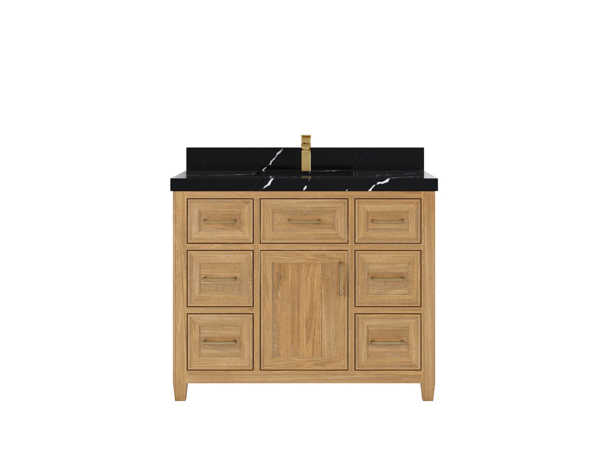 Santa Monica Teak Wood 42 in. W x 22 in. D Single Sink Bathroom Vanity