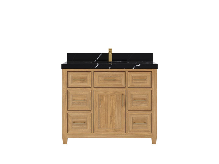 Santa Monica Teak Wood 42 in. W x 22 in. D Single Sink Bathroom Vanity - photo 7