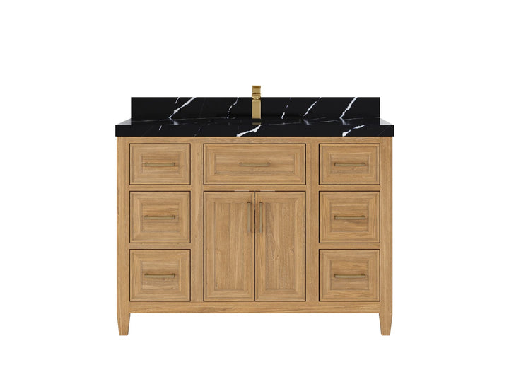 Santa Monica Teak Wood 48 in. W x 22 in. D Single Sink Bathroom Vanity - photo 9