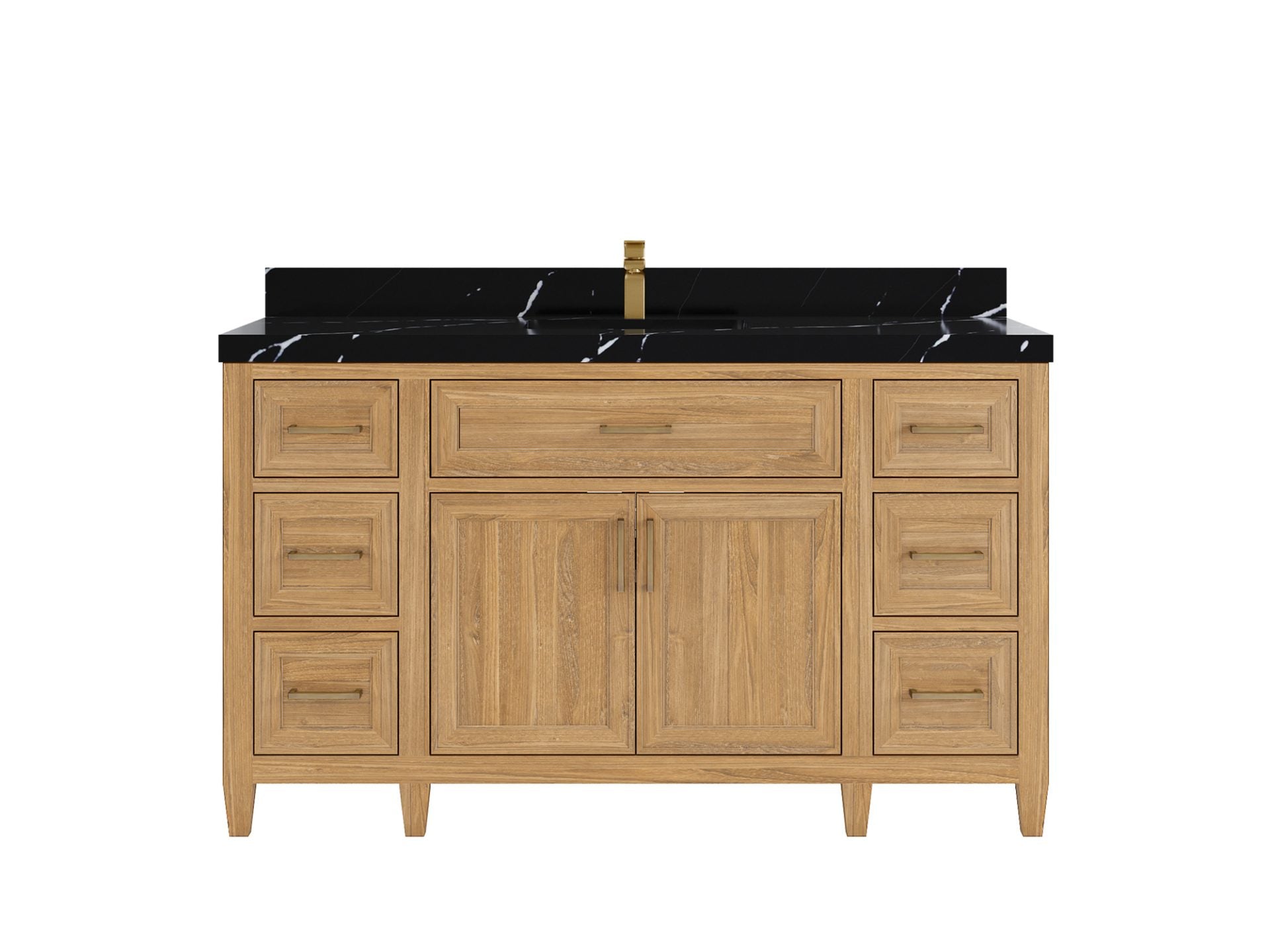 Santa Monica Teak Wood 60 in. W x 22 in. D Single Sink Bathroom Vanity