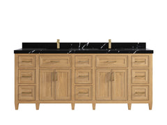 Santa Monica Teak Wood 84 in. W x 22 in. D Double Sink Bathroom Vanity - photo 7