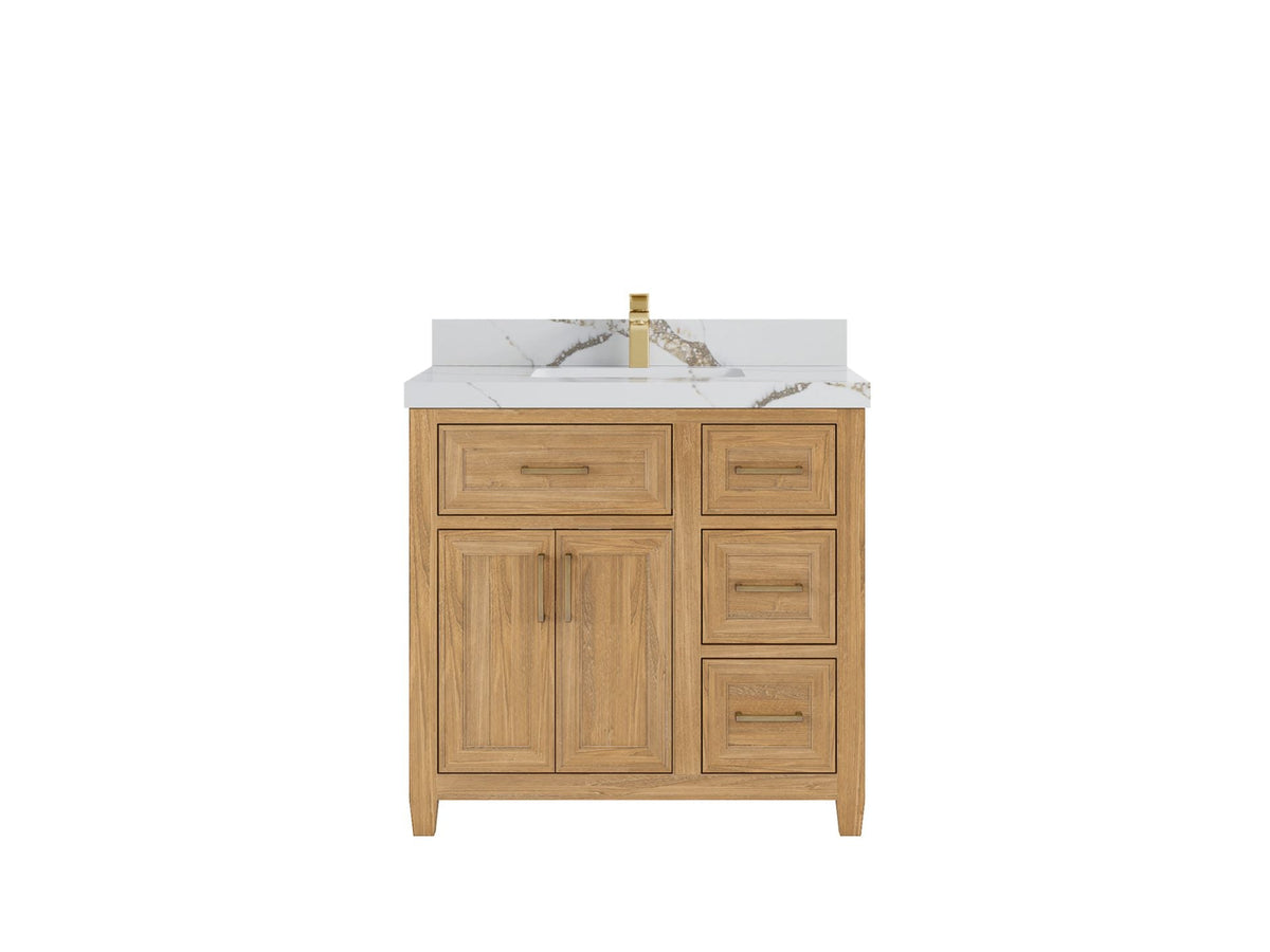 Santa Monica Teak Wood 36 in. W x 22 in. D Single Sink Bathroom Vanity