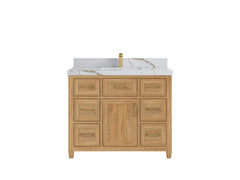 Santa Monica Teak Wood 42 in. W x 22 in. D Single Sink Bathroom Vanity - photo 13