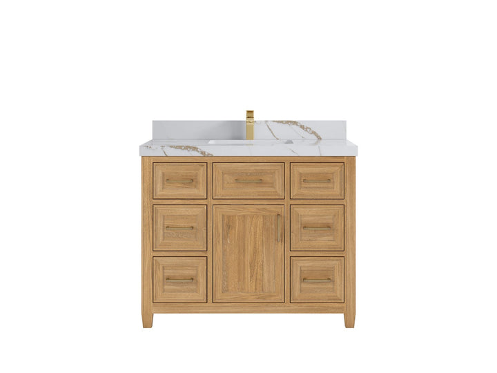 Santa Monica Teak Wood 42 in. W x 22 in. D Single Sink Bathroom Vanity - photo 13