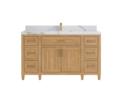 Santa Monica Teak Wood 60 in. W x 22 in. D Single Sink Bathroom Vanity
