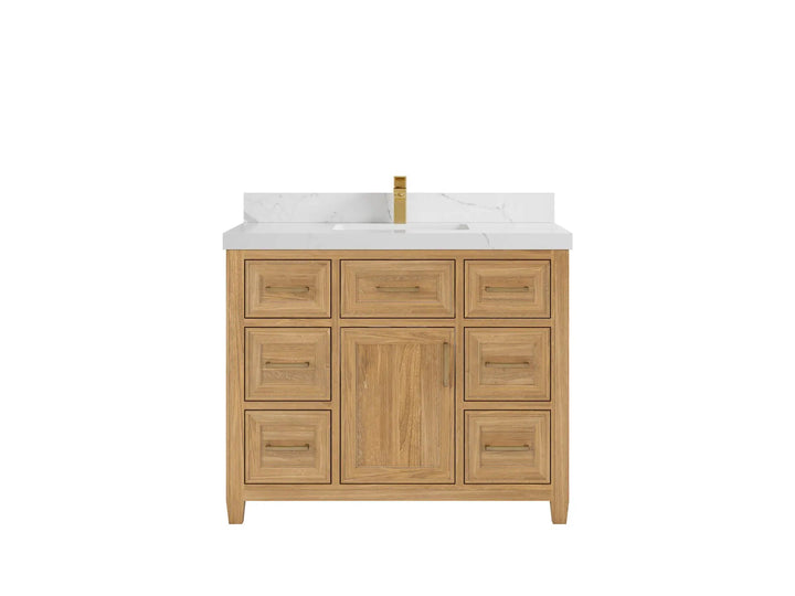 Santa Monica Teak Wood 42 in. W x 22 in. D Single Sink Bathroom Vanity - photo 1