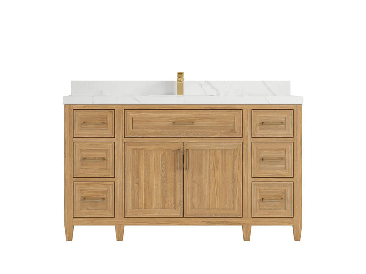 Santa Monica Teak Wood 60 in. W x 22 in. D Single Sink Bathroom Vanity - photo 8